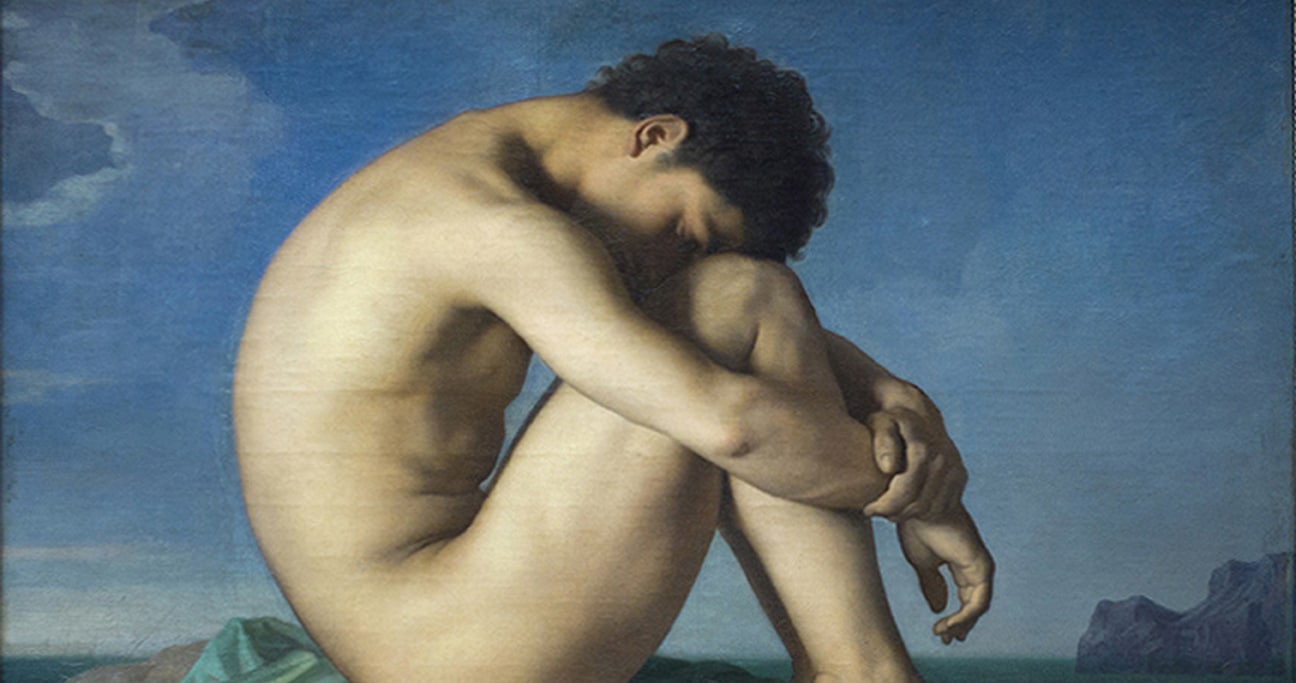Young Man Seated on a Rock by the Sea header