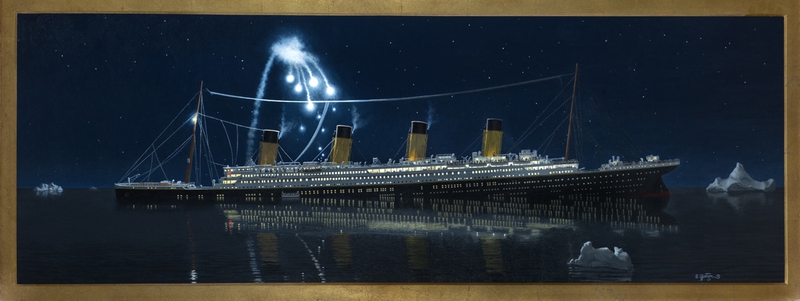 Gjertson: RMS Titanic - Oil on canvas, 20½ x 57¾ Gjertson: RMS Titanic - Oil on canvas, 20½ x 57¾